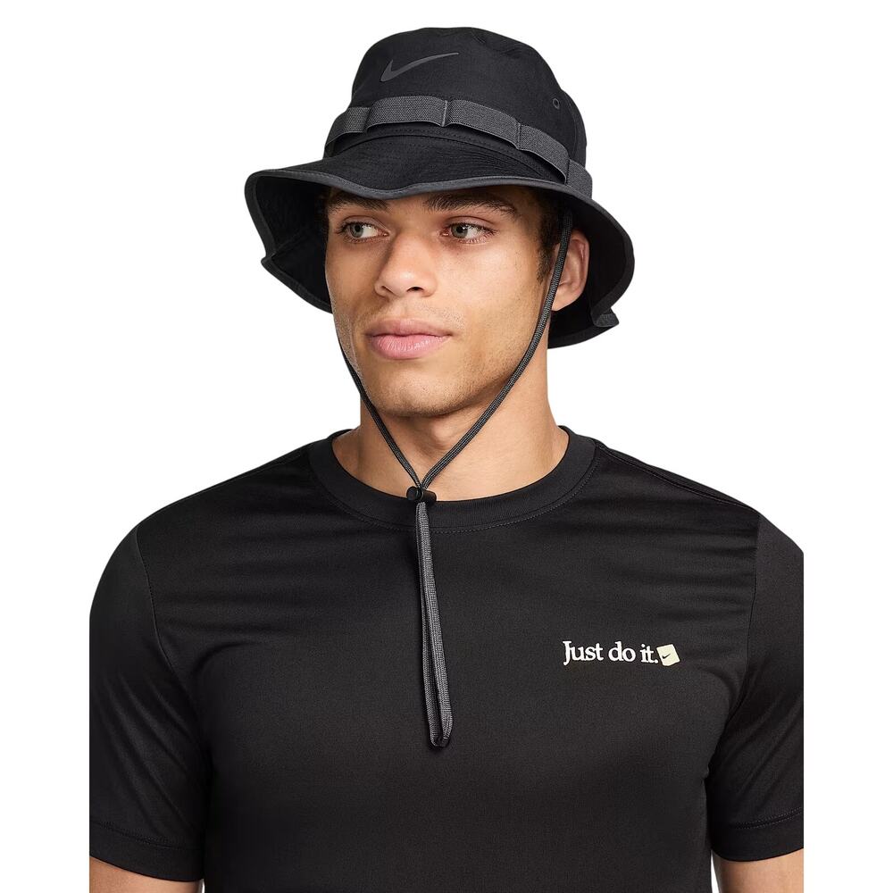 Nike Unisex Medium Black Dri-FIT Apex Active Outdoor Performance Bucket Hat F5